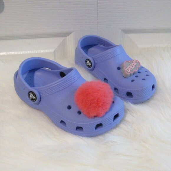 Toddler Girls Crocs Lavendar with Jibbits C10 - Picture 1 of 3